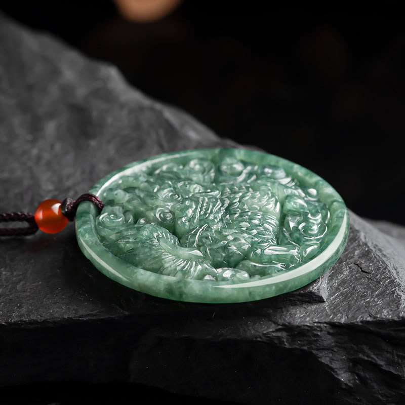 Natural Jade Kirin Abundance Necklace | Prosperity & Luck