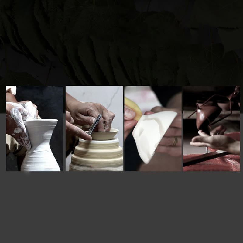 Gold Maple Leaf Jian Zhan Tenmoku Ceramic Teacup 120ml