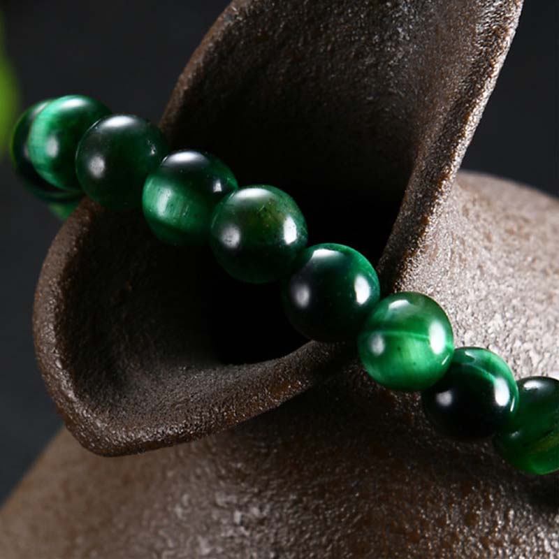 8mm Green Tiger Eye Strength Bracelet for Self-Love