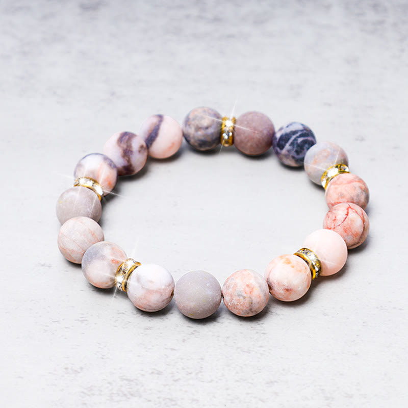 10mm Zebra Jasper Anxiety Relief Bracelet