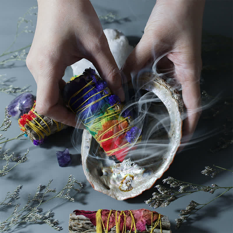 Colorful Daisy & Red Rose Smudge Stick Set for Home Cleansing