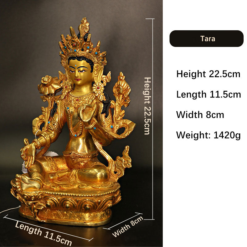 Copper and Gold Plated Bodhisattva Tara Chenrezig Statue for Protection