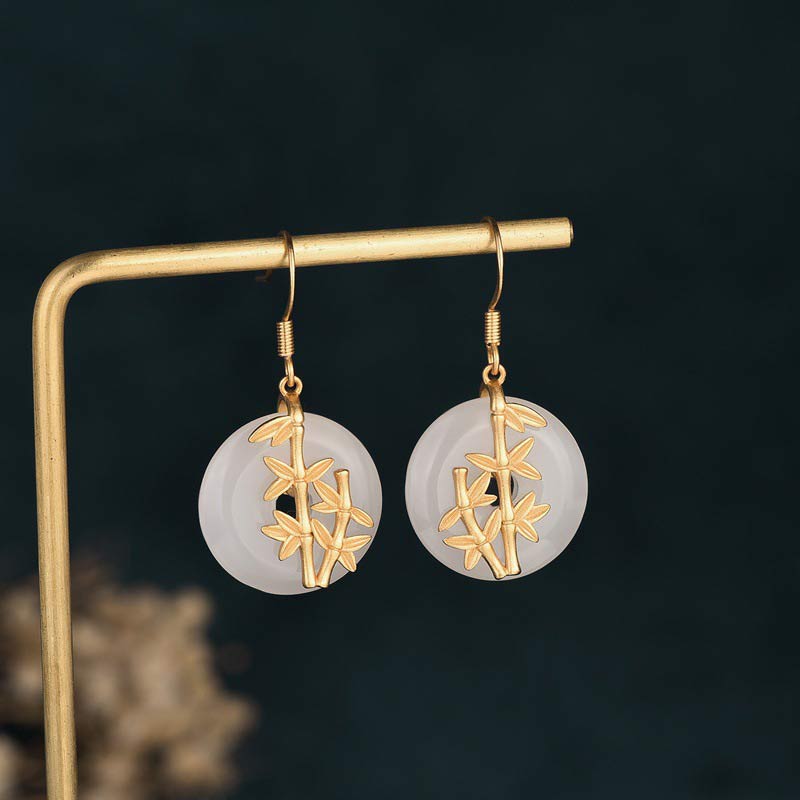 White Jade Fortune Earrings for Protection & Luck