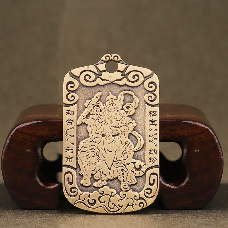 Tiger Eye God of Wealth Necklace | Copper Protection Charm