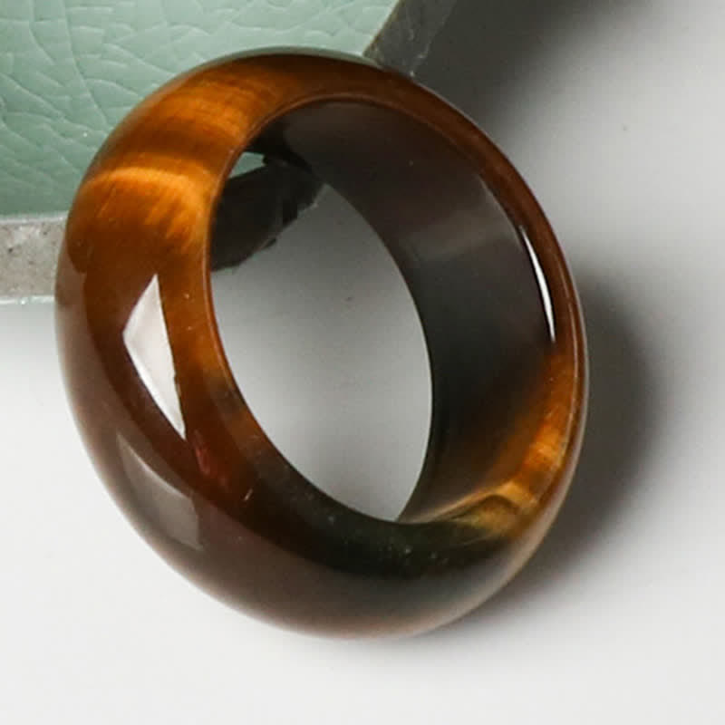 Unisex Tiger Eye Ring for Strength & Protection 16-21mm