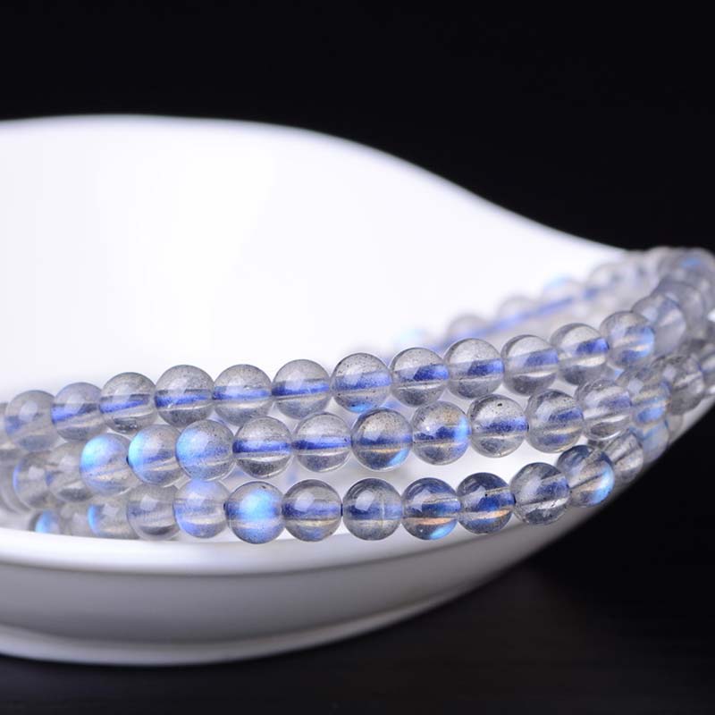 Natural Moonstone Healing Bracelet 6mm Beads for Calm