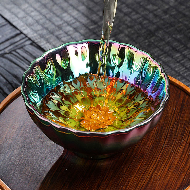 Vivid Peacock Jian Zhan Ceramic Tea Cup 110ml