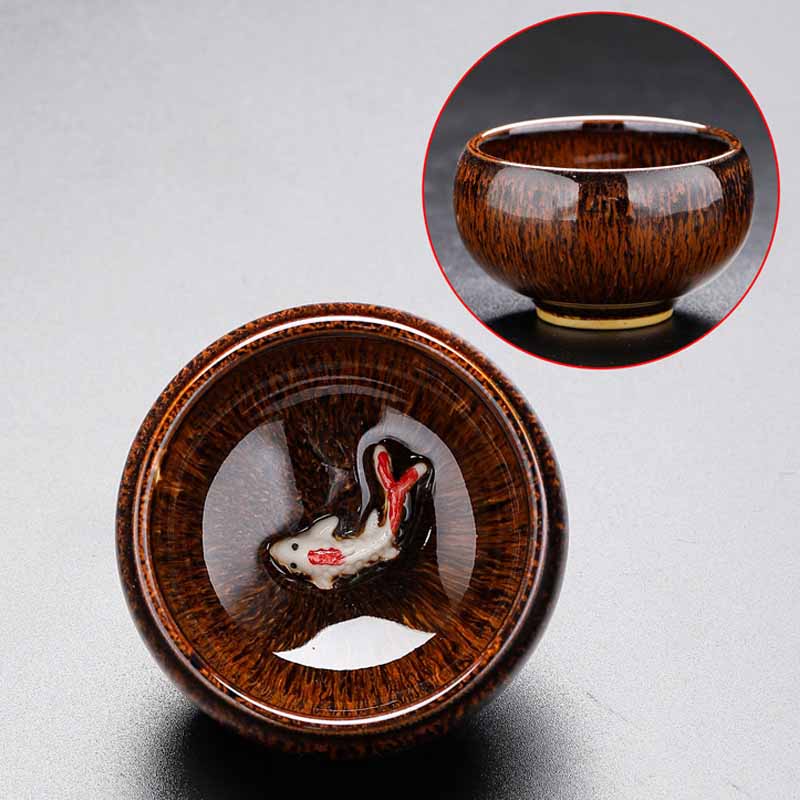Small Koi Fish Kiln Change Jianzhan Ceramic Tea Cup 60ml