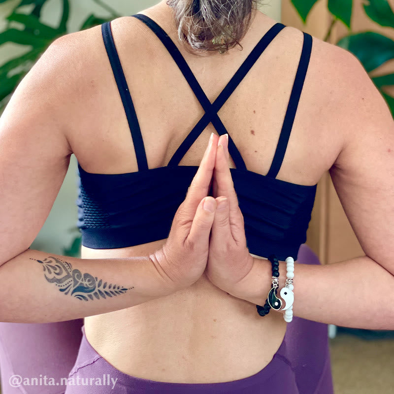 8mm Yin Yang Bracelet with Black Onyx & White Turquoise