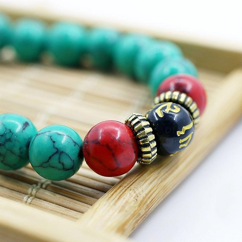 8mm Tibetan Turquoise Purification Gemstone Mala Necklace