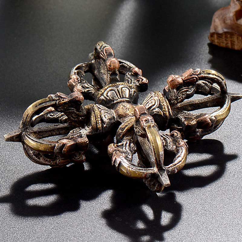 Handmade Copper & Iron Double Dorje Vajra for Meditation