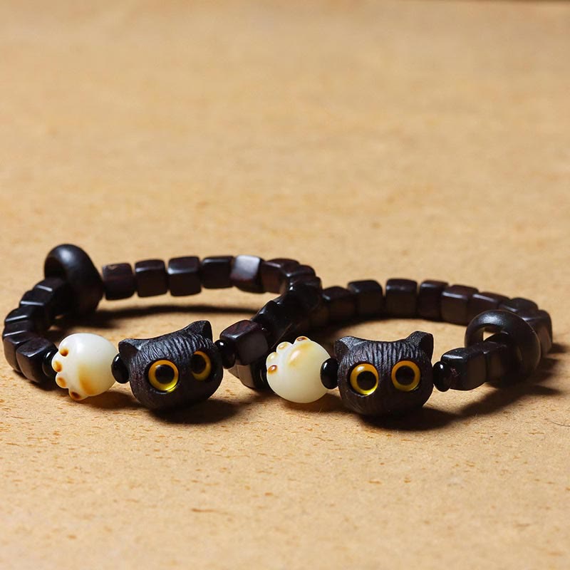 Ebony Wood Bracelet 8mm Beads for Balance and Calm