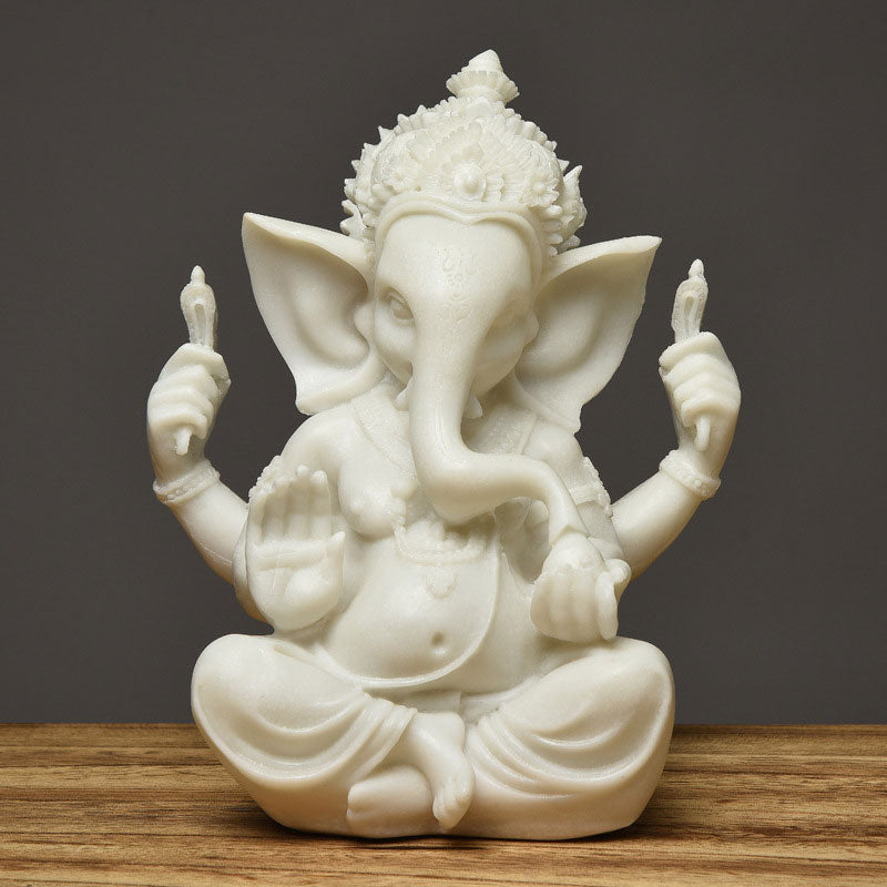 Ganesh Statue for Home | Resin Elephant God Decor 8.26IN