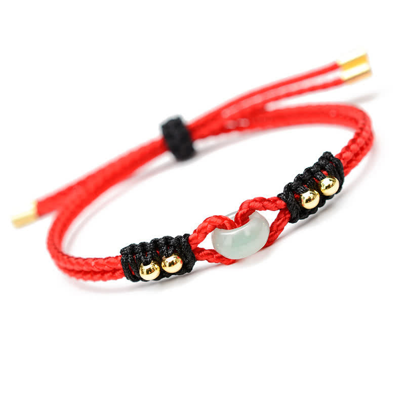 Adjustable Jade Bracelet with Peace Buckle for Abundance