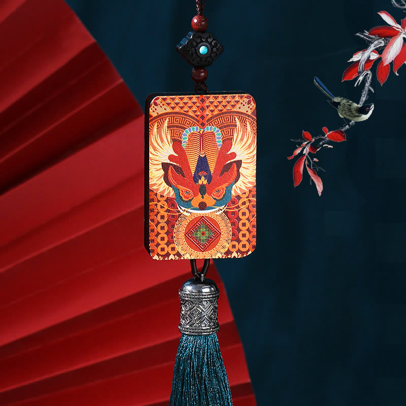 Pixiu Ebony Wood Car Hanging Decoration for Luck & Wealth