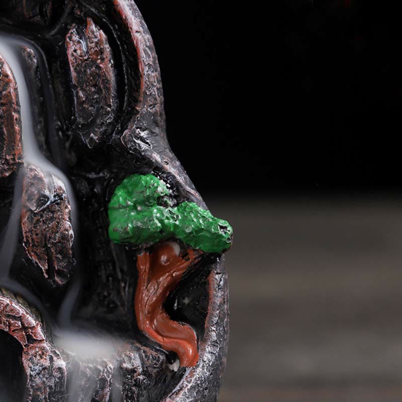 Resin Buddha Incense Burner with Mountain Bridges Pattern