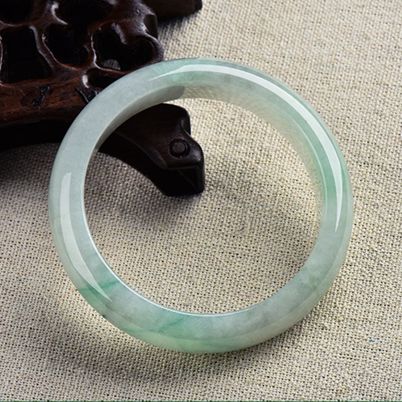 Natural Jade Luck Bangle Bracelet - Prosperity & Healing
