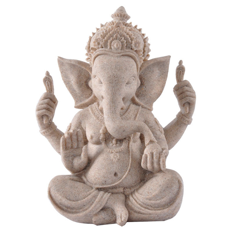 Ganesh Statue for Home | Resin Elephant God Decor 8.26IN