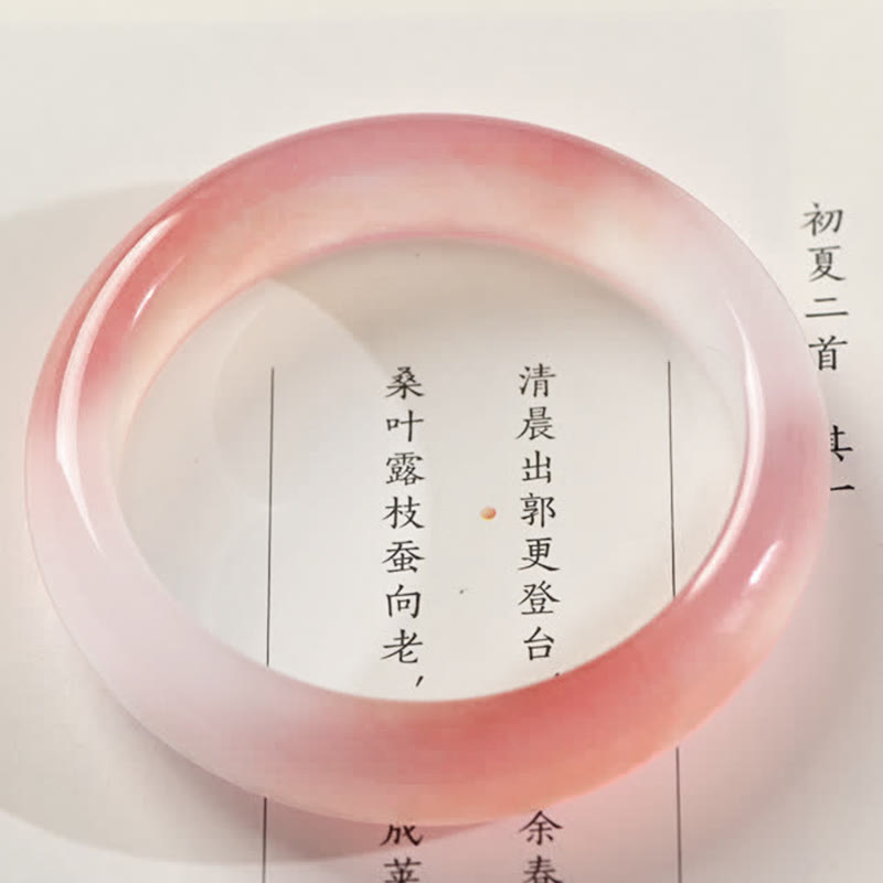 8mm Pink Golden Silk Jade Wealth Bracelet Bangle
