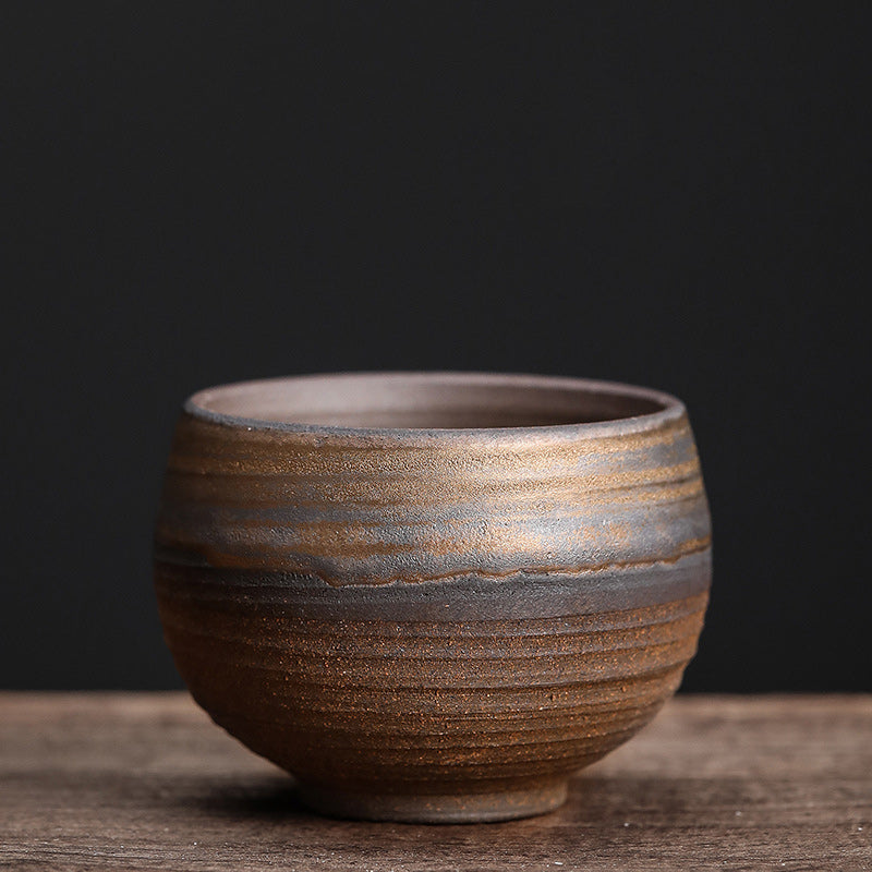 Striped Ceramic Teacup 80ml | Zen Decor Bowl