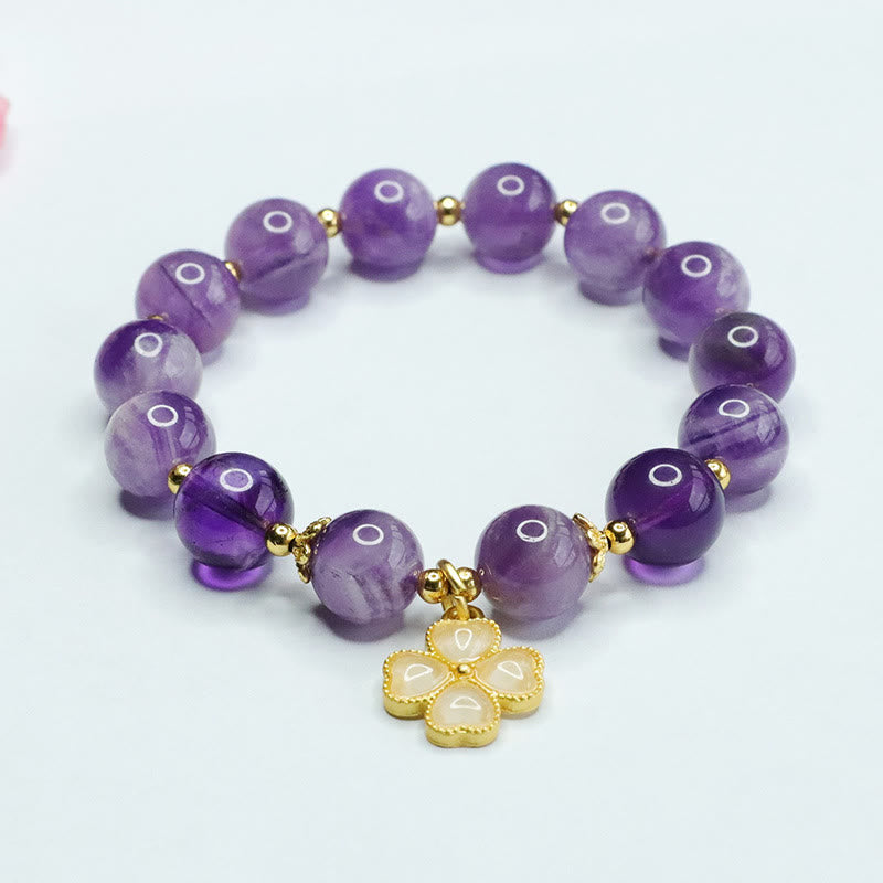 10mm Amethyst Inner Peace Charm Bracelet