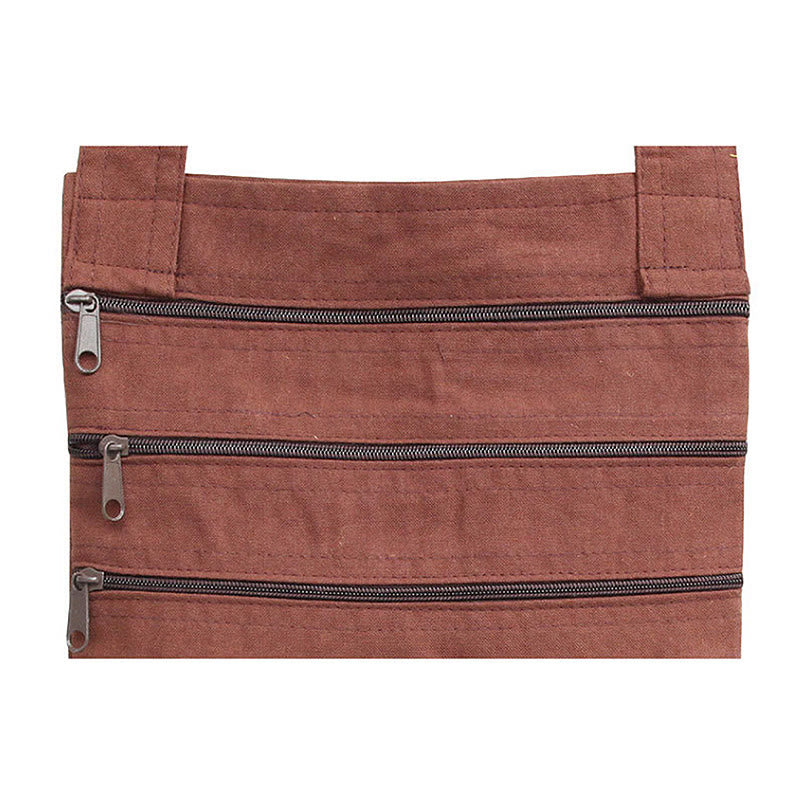 Cotton Lotus Embroidered Spiritual Practice Shoulder Bag