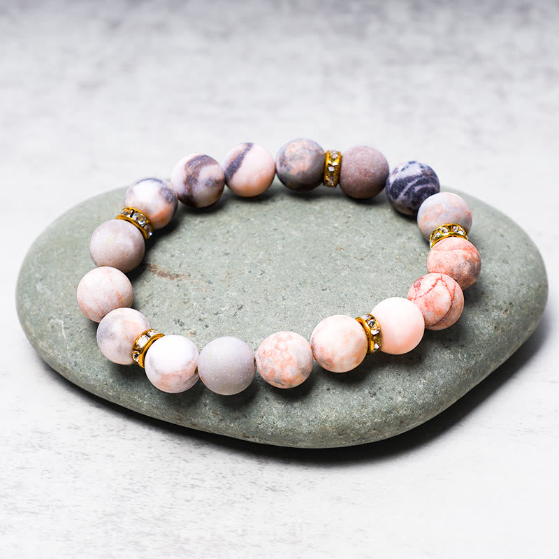 10mm Zebra Jasper Anxiety Relief Bracelet