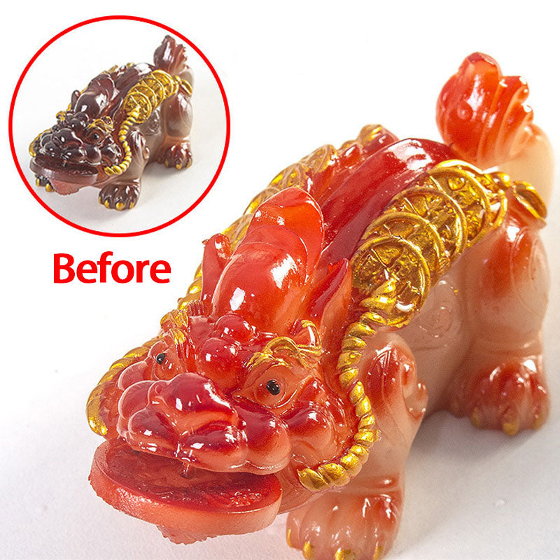 Color Changing Small PiXiu Resin Wealth Figurine 11cm