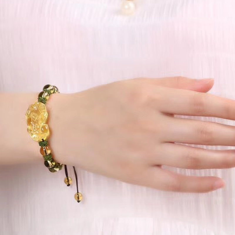 8mm Citrine Pixiu Wealth Protection Bracelet