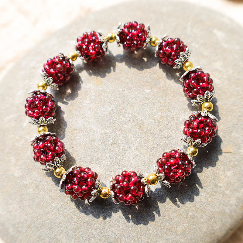 Natural Garnet Healing Bracelet 1.5cm Beads for Passion