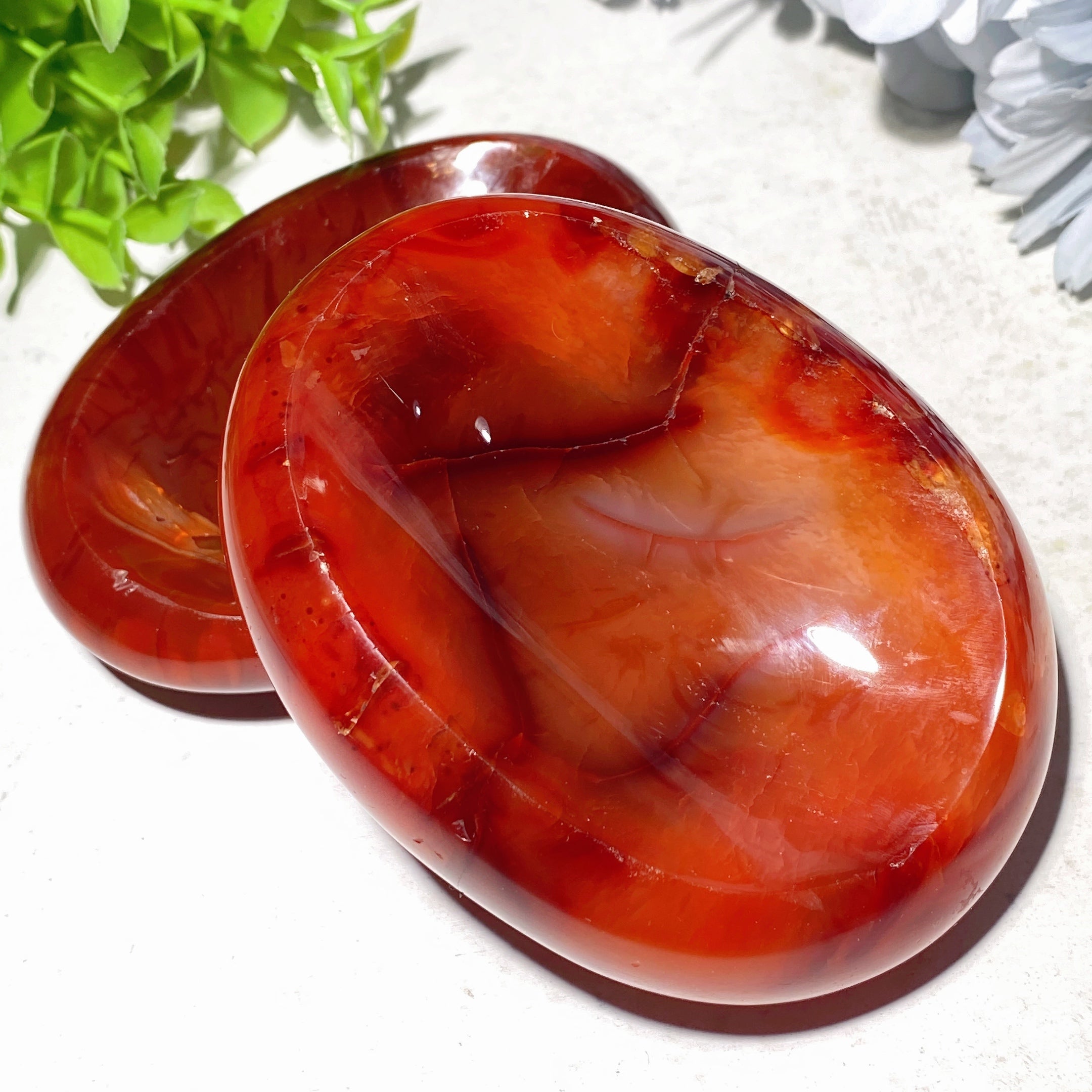 Carnelian Crystal Bowl 3.3-3.8 Inch Healing Carvings