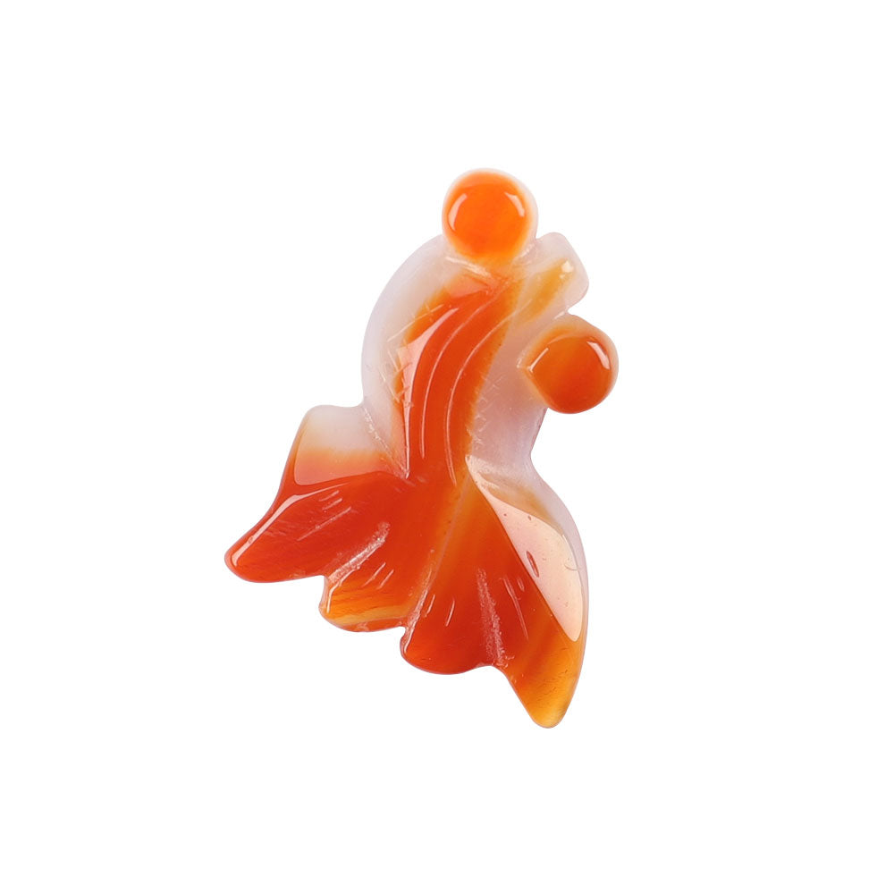 Carnelian Goldfish Pendant Spiritual Protection Necklace