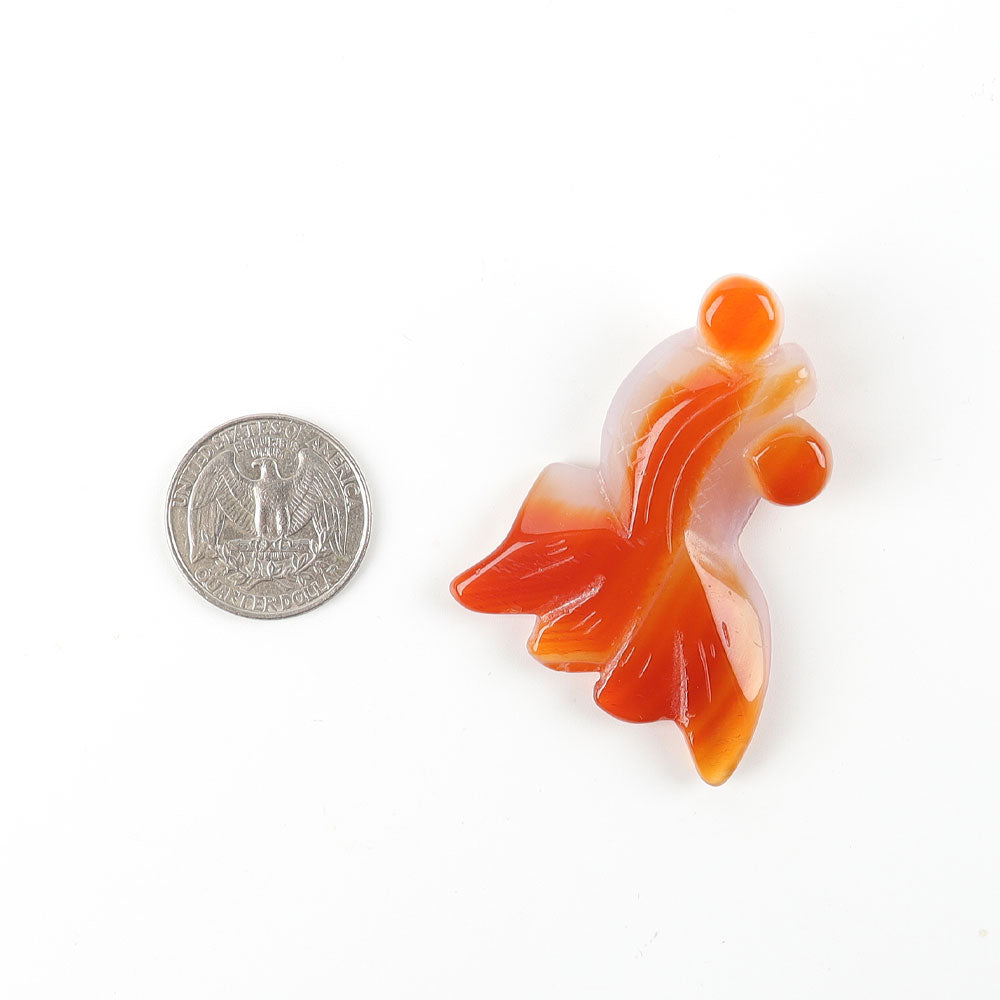 Carnelian Goldfish Pendant Spiritual Protection Necklace