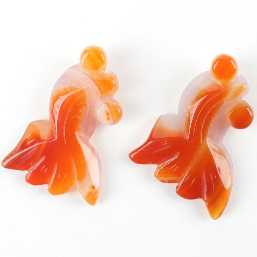Carnelian Goldfish Pendant Spiritual Protection Necklace