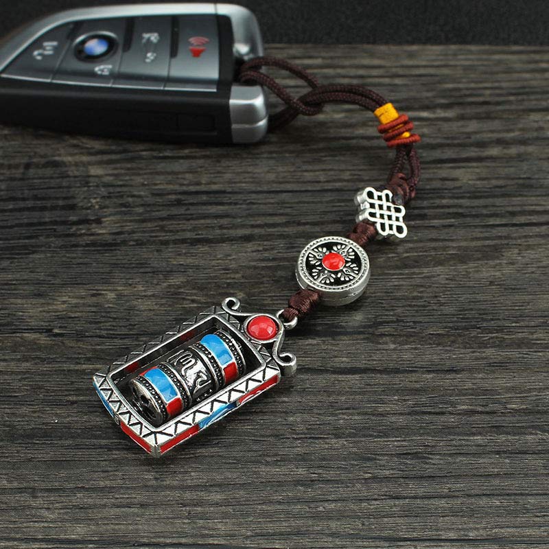 Om Mani Padme Hum Prayer Wheel Keychain | Spiritual Decoration
