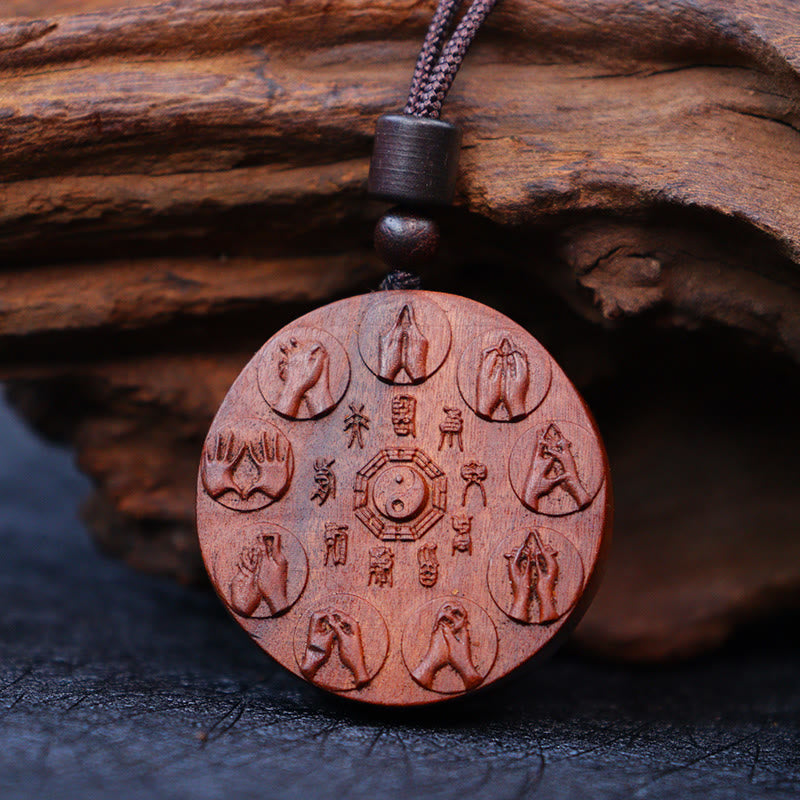 Lightning Struck Jujube Wood Yin Yang Pendants for Protection