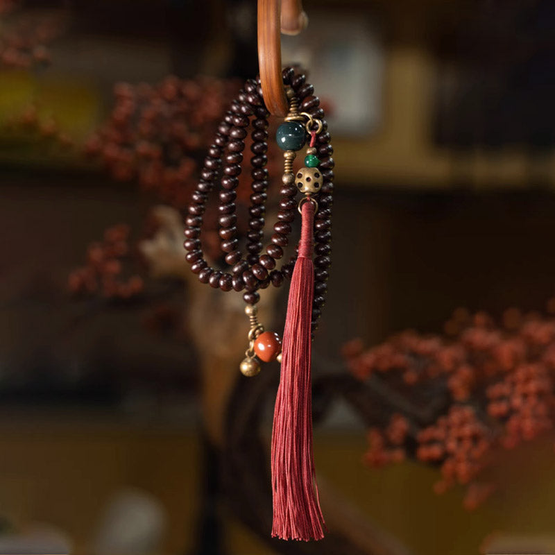 8mm Purple Bodhi Seed Mala Bracelet for Auspiciousness