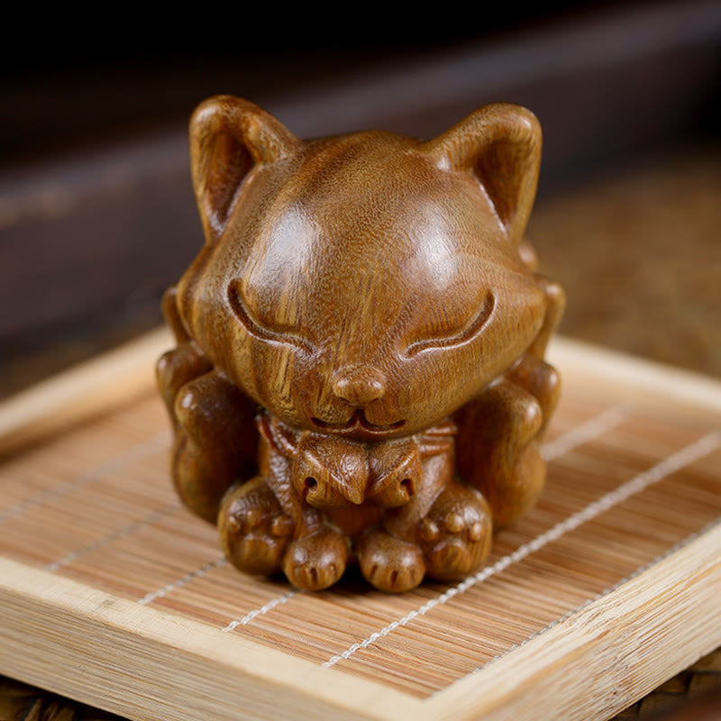Mini Nine Tailed Fox Zen Blessing Decoration
