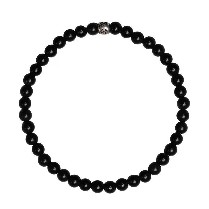6mm Black Obsidian and Smoky Quartz Purification Bracelet
