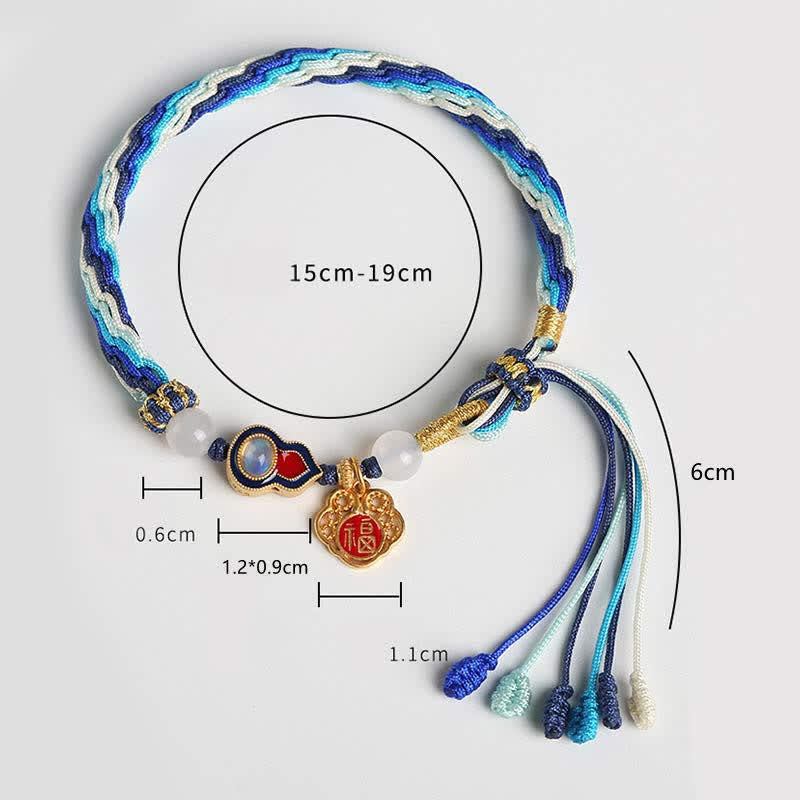 Sterling Silver Spiritual Gourd Blessing Bracelet 15-19cm