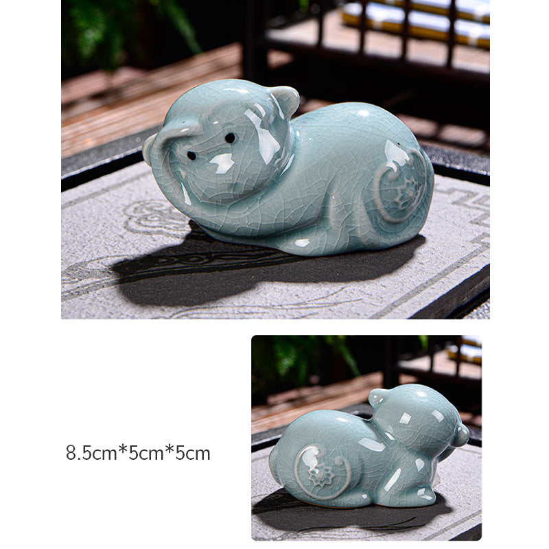 Chinese Zodiac Ceramic Tea Pet for Wealth & Prosperity