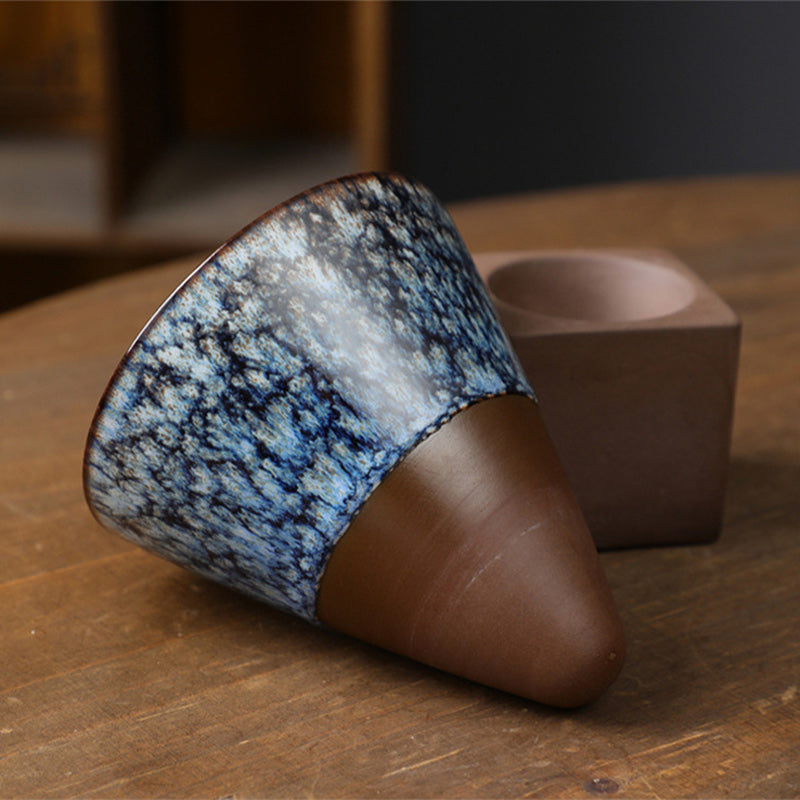 200ml Ceramic Kiln Change Coffee Mug for Zen Decor Rituals