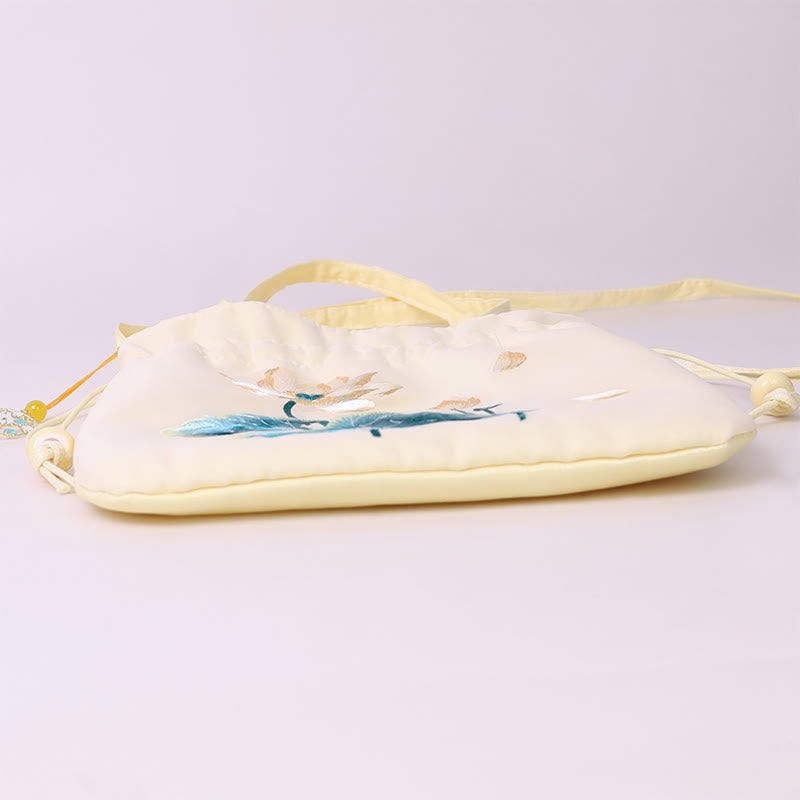 Cotton Linen Yoga Tote Bag with Adjustable Strap 21x22cm