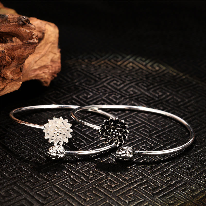 White Copper Lotus Bracelet | Enlightenment Bangle