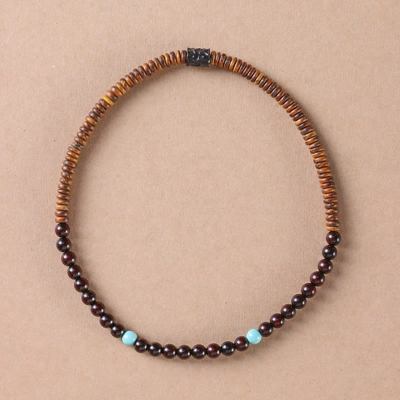 Sandalwood Turquoise Double Wrap Protection Bracelet 6mm