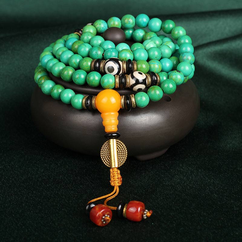 8mm Turquoise Balance Mala Bracelet for Meditation