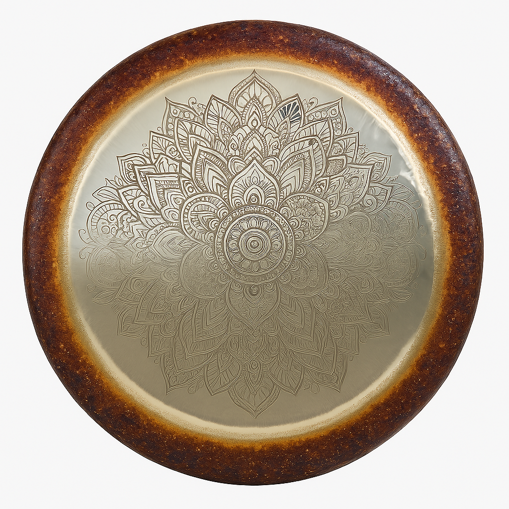 Flower Pattern Mirror Gong Instrument for Sound Bath