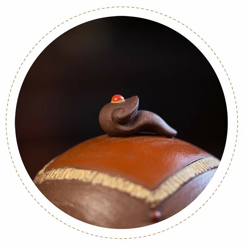 Purple Clay Ceramic Elephant Teapot 220ml Zen Decor