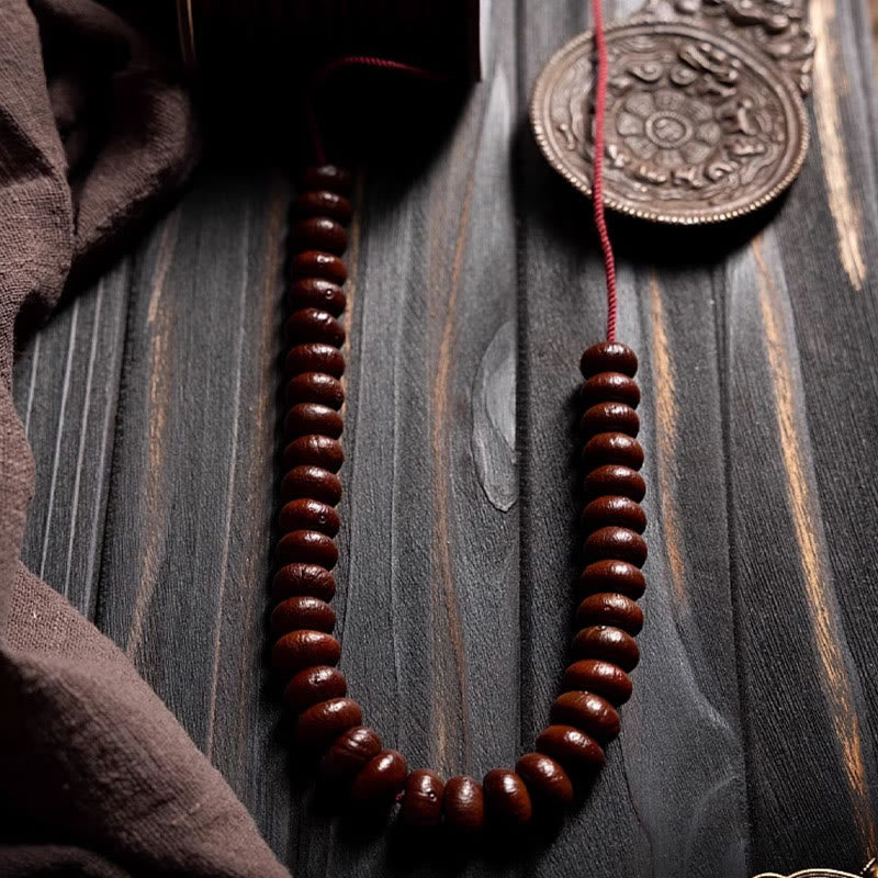 108 Beads Bodhi Seed Mala Bracelet with Hetian Cyan Jade Protection