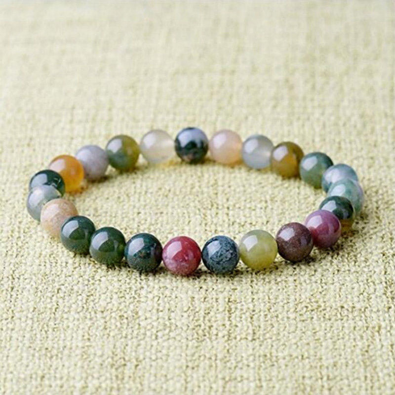 India Agate 8mm Bracelet for Luck & Calm Energy